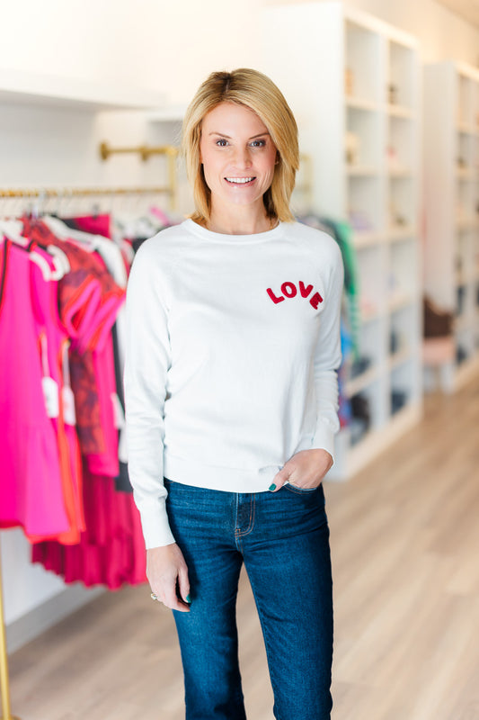 FINAL SALE Love Sweater in White