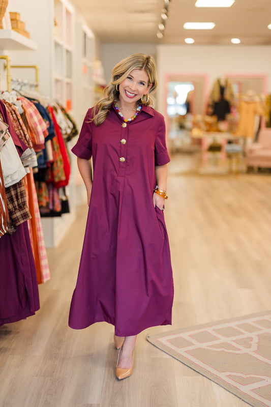 Lunaria Maxi Dress in Wine