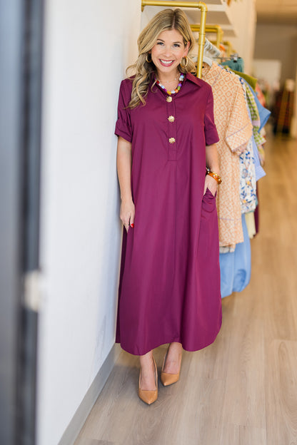 Lunaria Maxi Dress in Wine