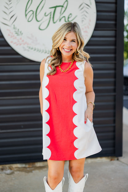 Scarlet Scallop Dress