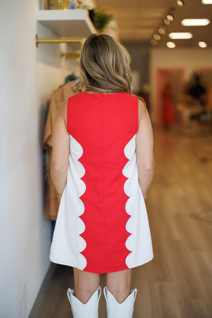 Scarlet Scallop Dress