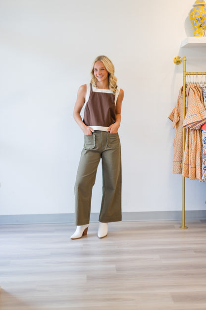 Oli Scalloped Pant in Olive