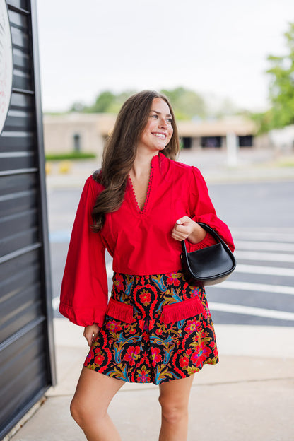 FINAL SALE  Sage Skirt in Damask