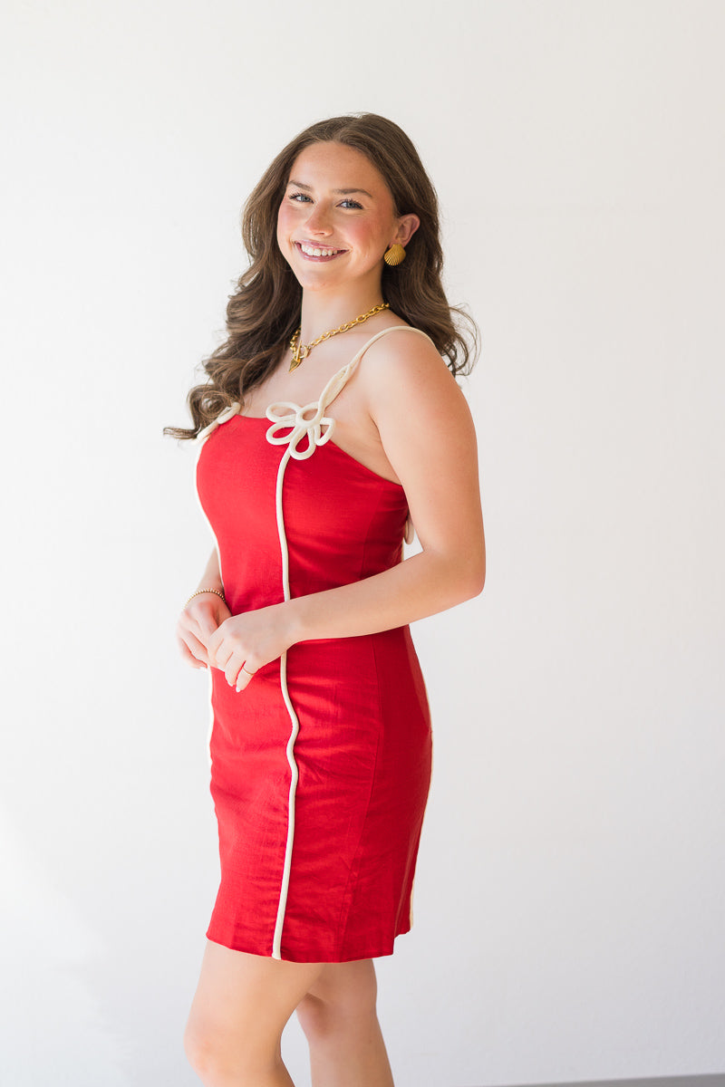 FINAL SALE Red Sleeveless Mini Dress