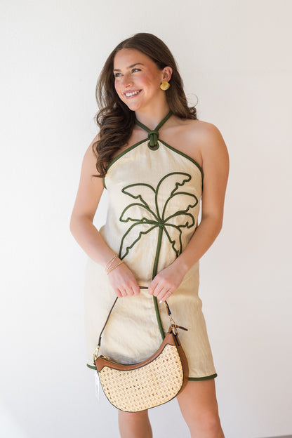 Sand Sleeveless Mini Dress