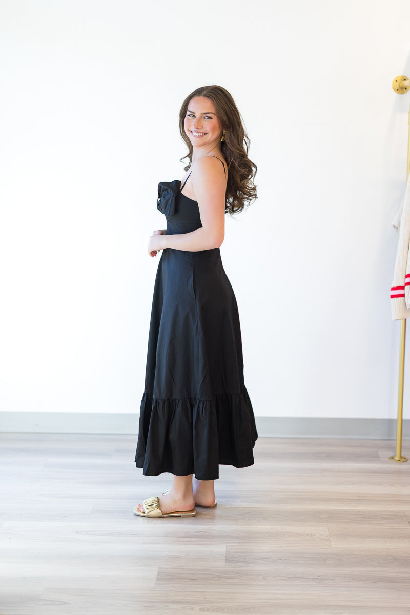 Jenny Bow Detail Midi in Black