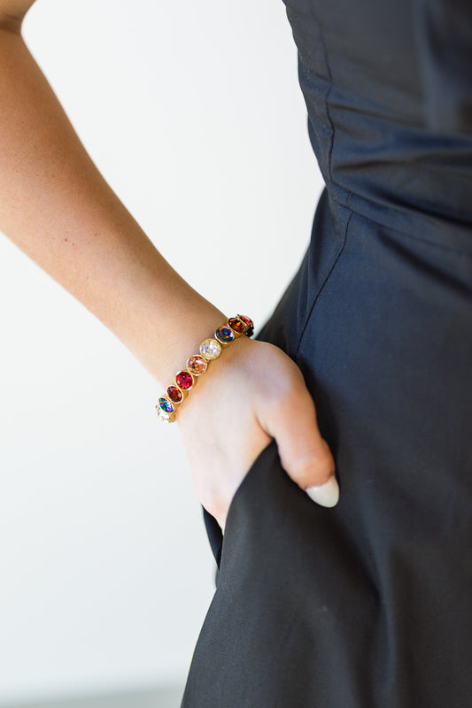 Nancy Rainbow Circle Stud Bracelet