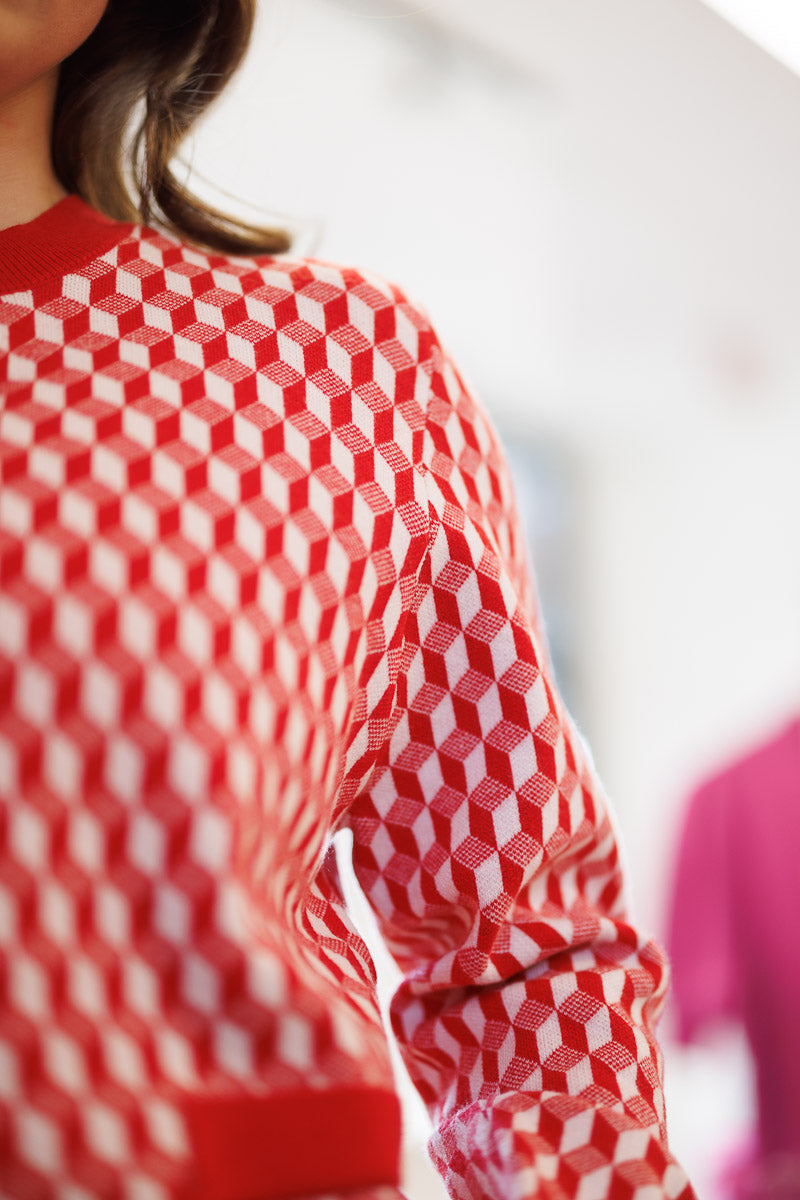 Long Sleeve Geometric Cardigan