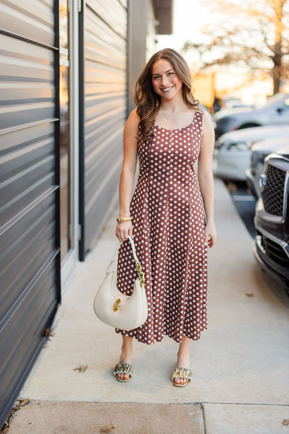 Polka Dot Dress in Brown