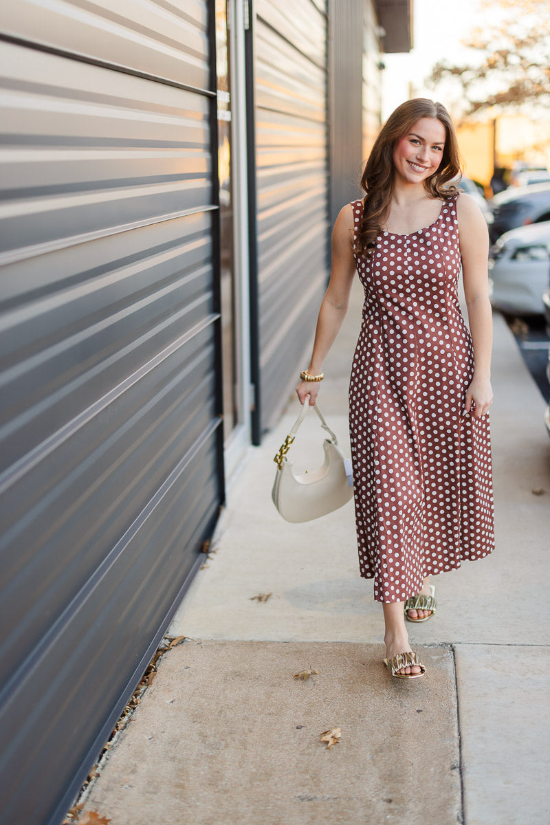 Polka Dot Dress in Brown