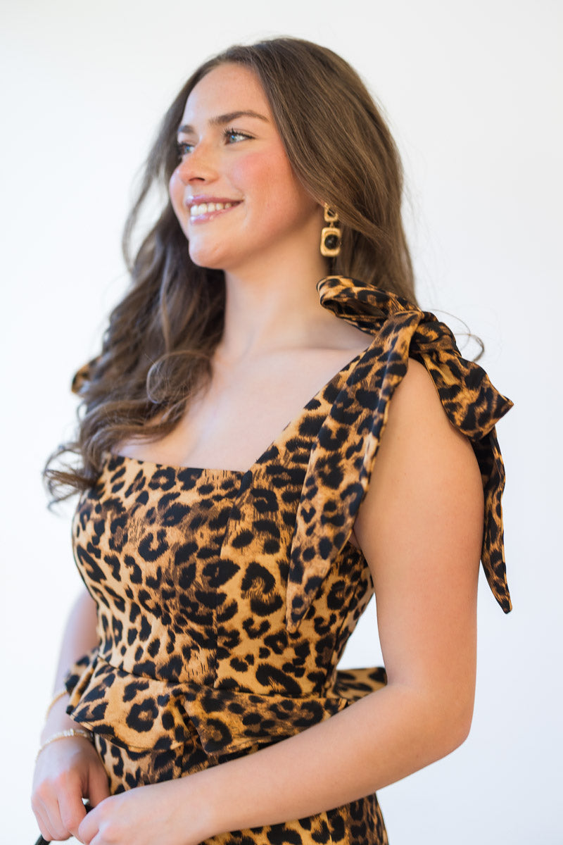 FINAL SALE Leopard Printed Top and Skirt Set