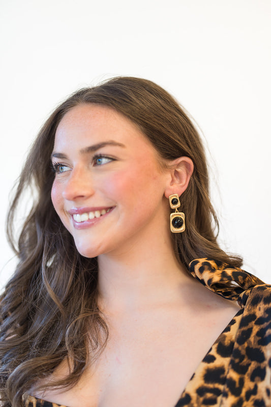 Black Giovonnie Pearl Drop Earring