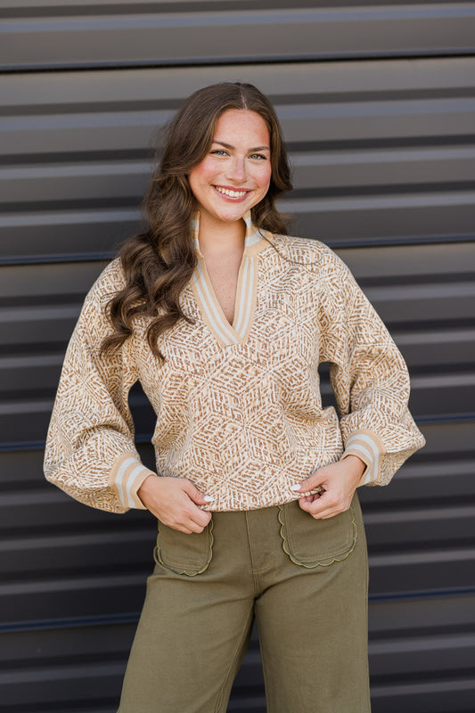 Lolli Sweater in Mosaic Monogram