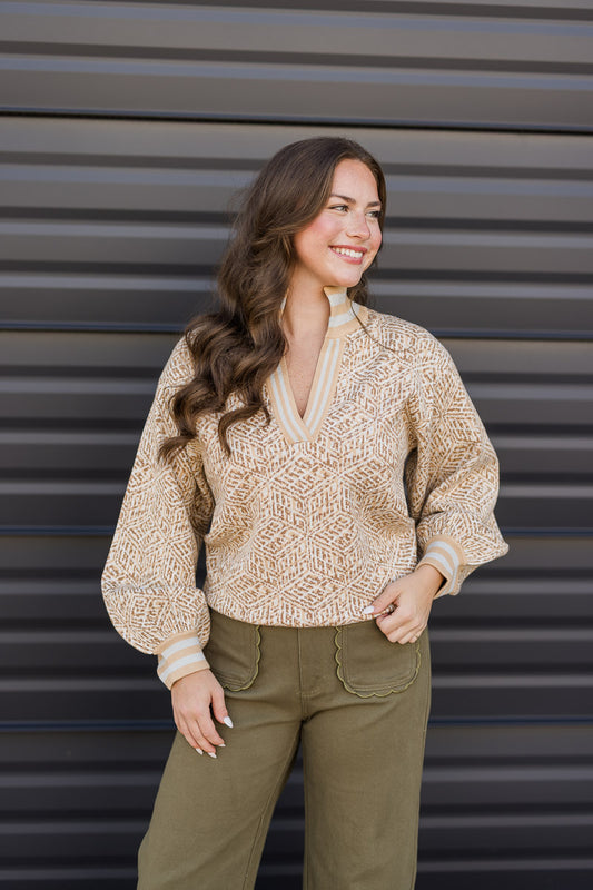 Lolli Sweater in Mosaic Monogram