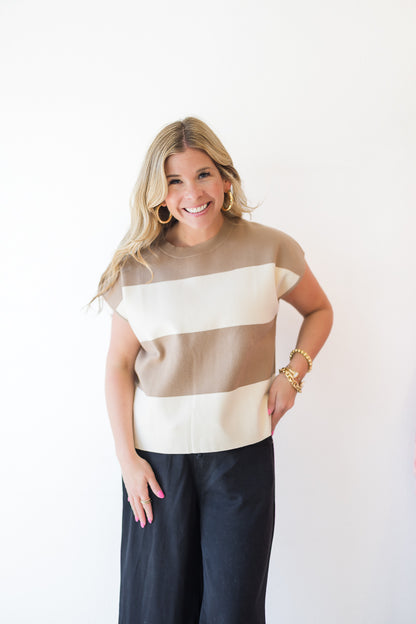 Striped Sweater Muscle Tank