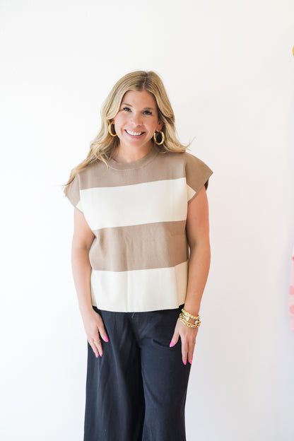 Striped Sweater Muscle Tank