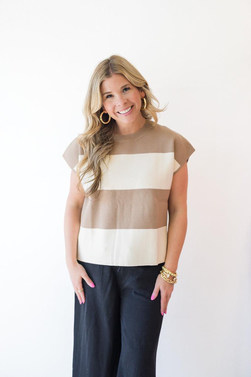 Striped Sweater Muscle Tank