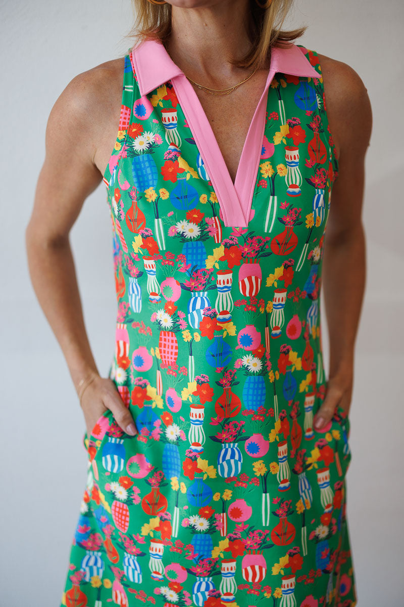 Azalea Dress in Green Chantilly