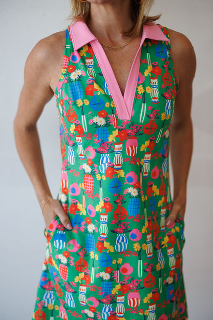 Azalea Dress in Green Chantilly