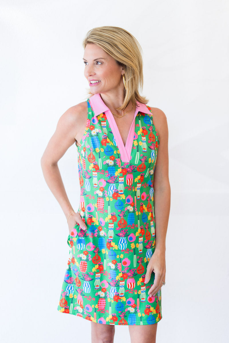 Azalea Dress in Green Chantilly