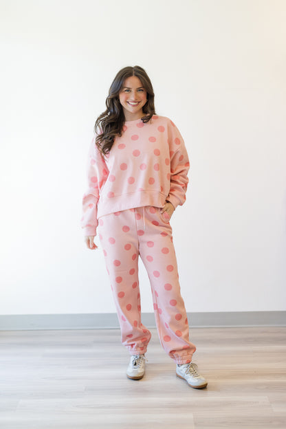 Blush Polka Dot Sweatshirt