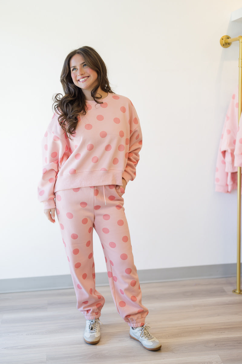 Blush Polka Dot Sweatshirt