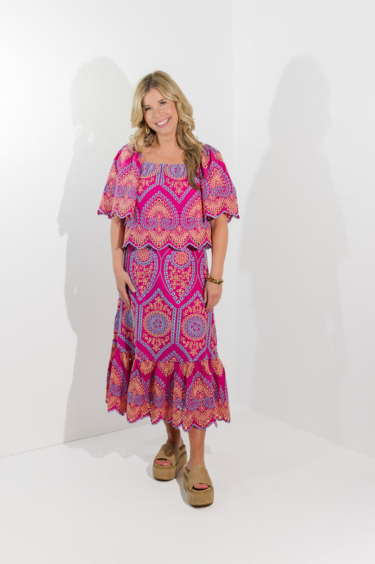 Embroidered Maxi Skirt