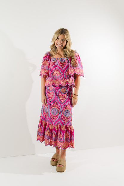 Square Neck Embroidered Top