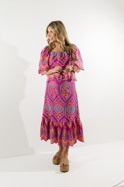 Square Neck Embroidered Top