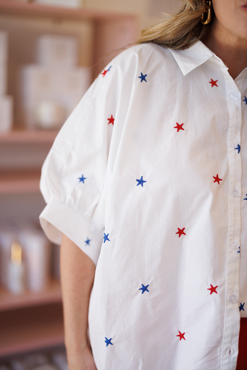 Oversized Star Button Down