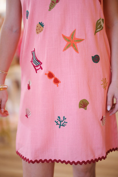 Amber Embroidery Beach Detail Dress