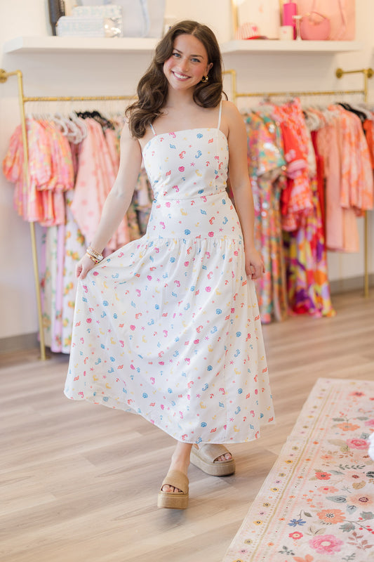 Coastal Print Maxi Skirt