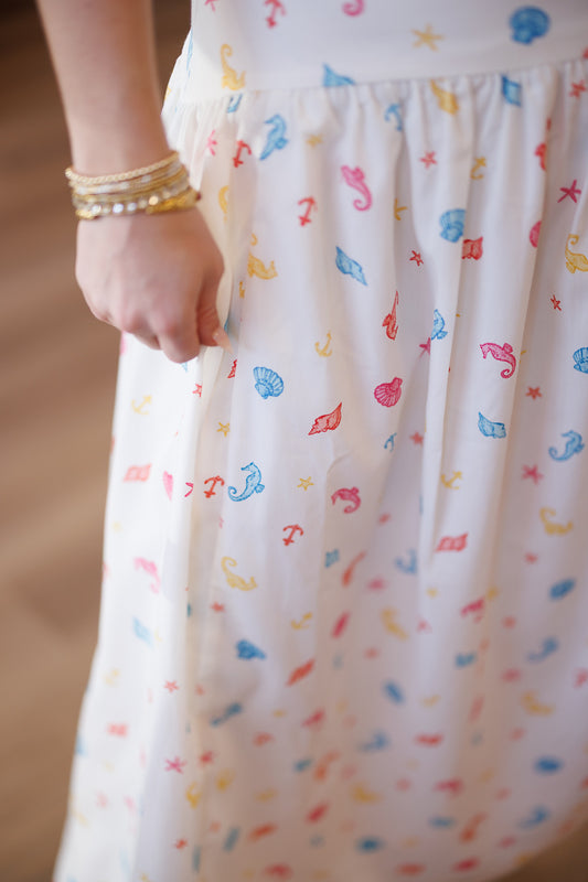 Coastal Print Maxi Skirt