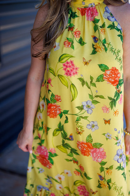 Perry Dress in Yellow Parterre
