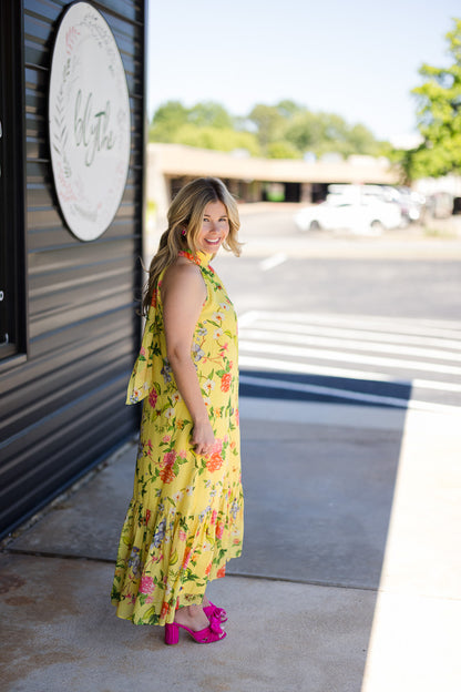 Perry Dress in Yellow Parterre
