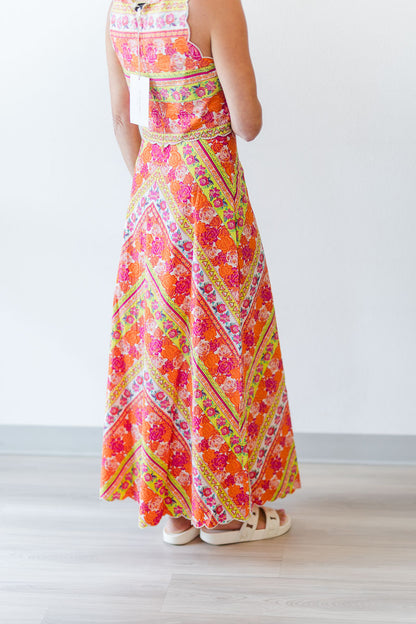 Anita Skirt in Rosebud Ribbon Stripe