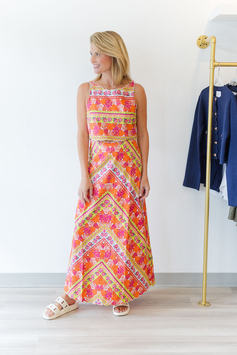 Anita Skirt in Rosebud Ribbon Stripe