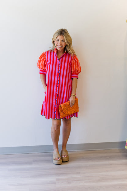 Wylie Stripe Ruffle Dress