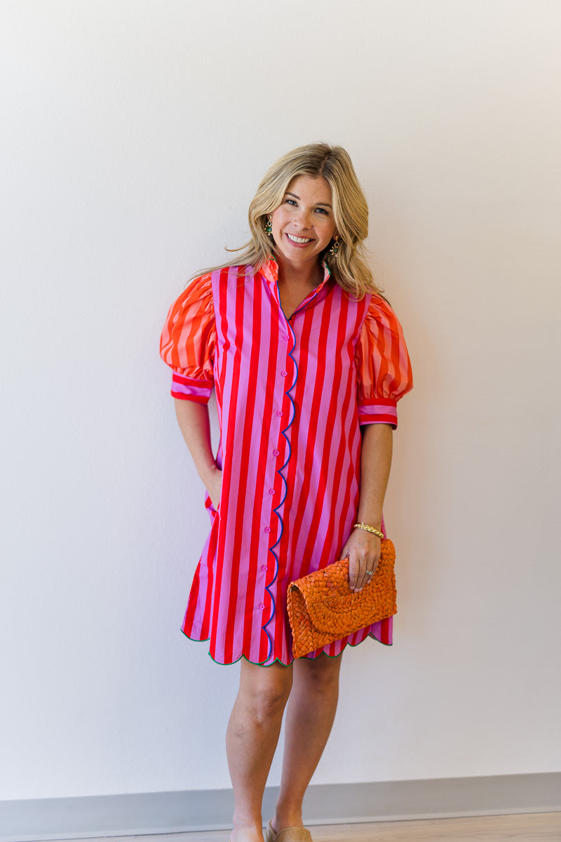 Wylie Stripe Ruffle Dress