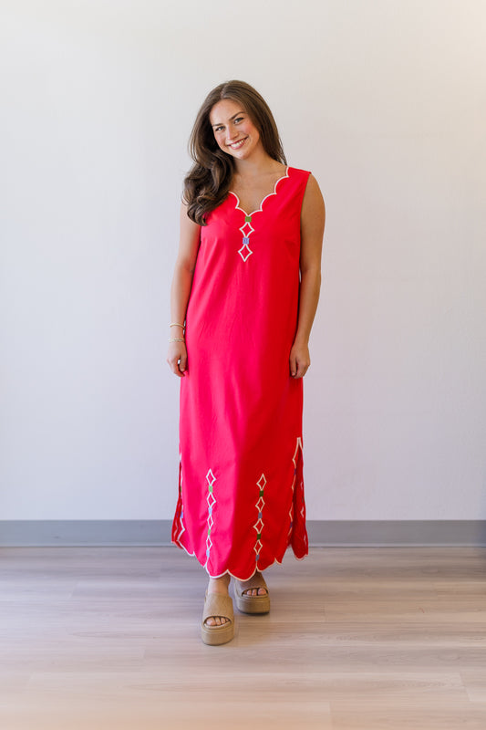 Kendra Vneck Scallop Dress