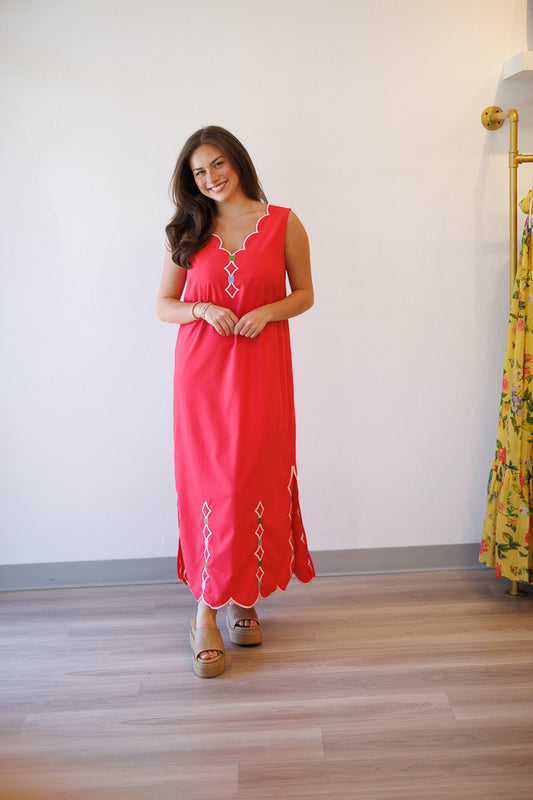 Kendra Vneck Scallop Dress