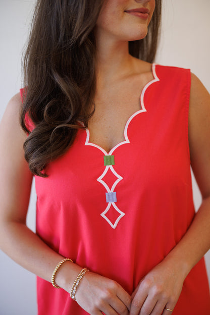 Kendra Vneck Scallop Dress