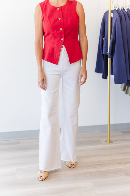 Far Out High Rise Wide Leg in Lamb