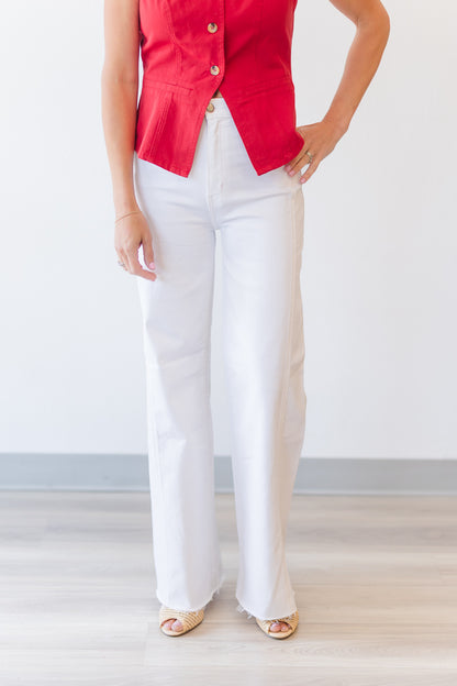 Far Out High Rise Wide Leg in Lamb