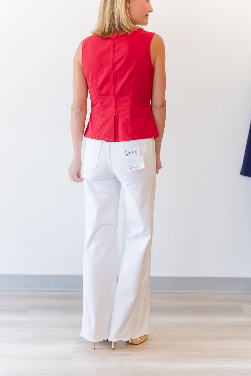 Far Out High Rise Wide Leg in Lamb