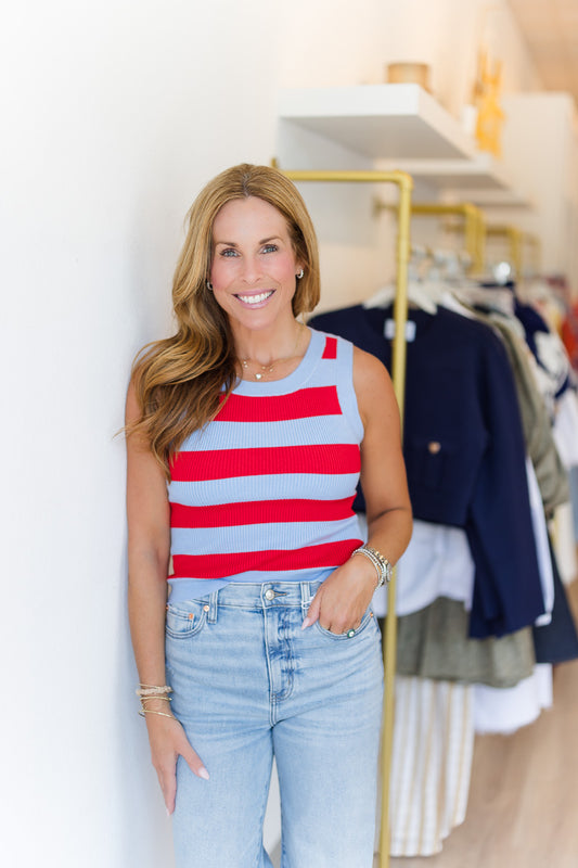 Flirty Top in Stripe Berry