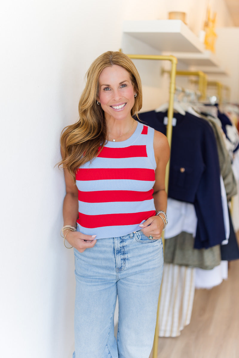Flirty Top in Stripe Berry