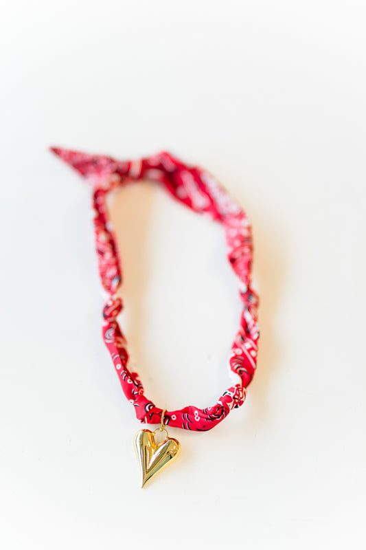 Happy Heart Bandana Scarf Necklace