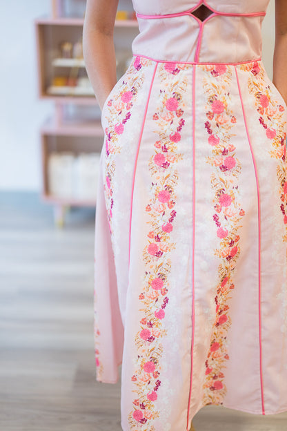 Cassidy Floral Piping Dress