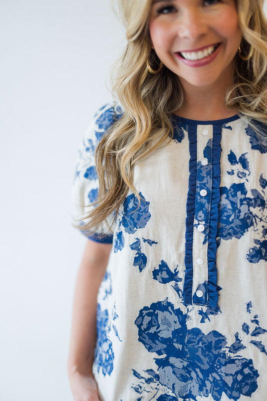 Sloane Petals & Pop Button Down